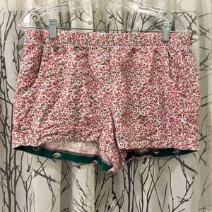 Floral flannel pajama shorts
